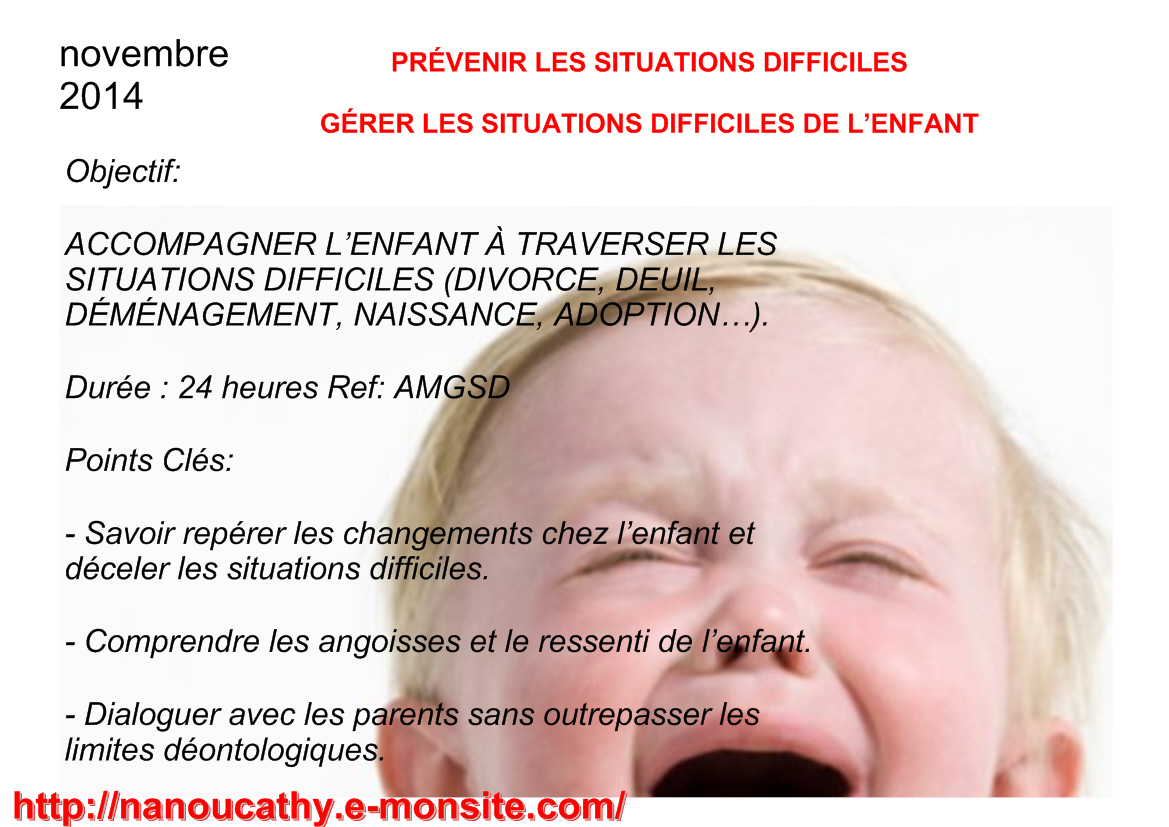 PRÉVENIR DES SITUATION DIFFICILE DE L'ENFANT